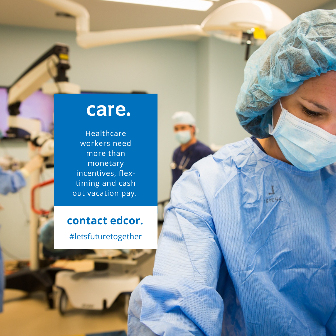 Healthcare workers at their job